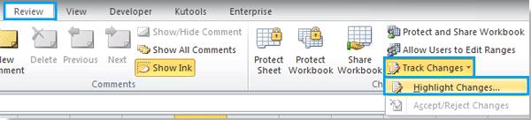Hướng dẫn theo dõi các thay đổi trong file Excel